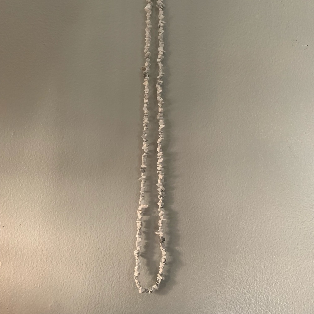 Boho hippie bohemian Long genuine howlite crystal necklace